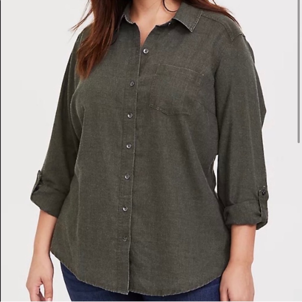Torrid Green Utility Shirt - Size 4